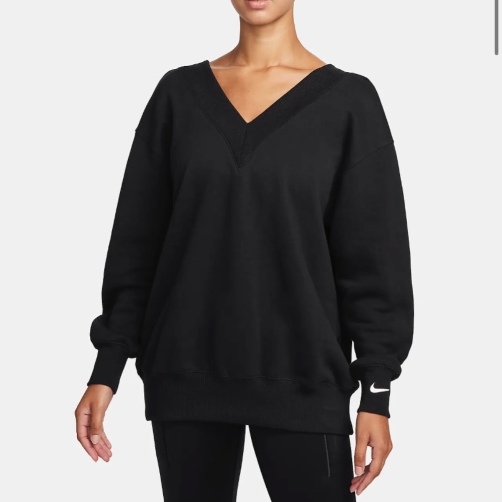 BNWT NIKE PHOENIX V-neck sweatshirt XS black